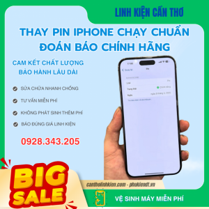 Thay pin iphone báo chính hãng tại Cần Thơ