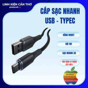 Cáp sạc nhanh Typec 3A hãng Robot dài 1m
