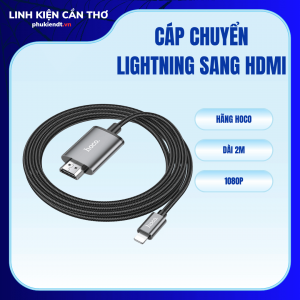 Cáp chuyển đổi lightning sang HDMI 1080P dài 2m Hoco