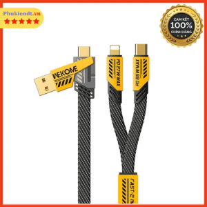 Cáp 4in1 hãng Wekome sạc nhanh 2 máy iphone typec
